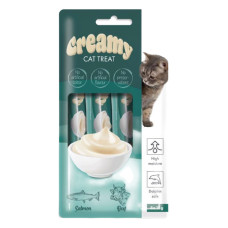 M-Pets  M-Pets Creamy Somonlu ve Biftekli Kedi Ödülü (4 x 15 g) 60 gr