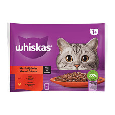 Whiskas Yaş Mama Klasik Öğünler 4'lü Paket 4x85 Gr Whiskas Yaş Mama Klasik Öğünler 4'lü Paket 4x85 Gr