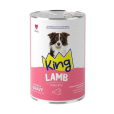 King Sos İçinde Parçacıklı Kuzu Etli Yetişkin Köpek Konservesi 400 Gr