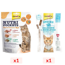 Çok Al Az Öde 1 Adet Sticks Somon Morina Tahılsız Ödül Çubu... & 1 Adet Nutripockets Malt Ve Multivitamin Kedi ...